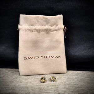 David Yurman Crossover Stud Earrings in Silver with 18K Gold, 11mm - NEW!!!